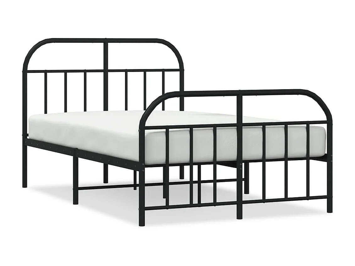 Cama com cabeceira e pés 120x200 cm metal preto PT963131