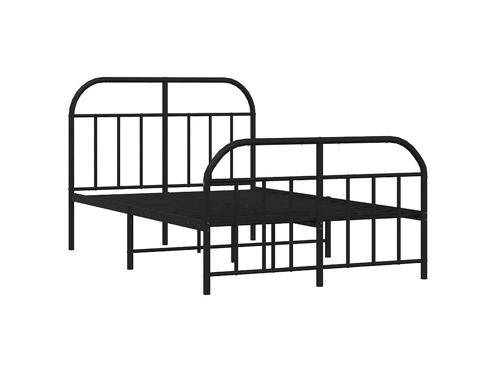 Cama com cabeceira e pés 120x200 cm metal preto PT963131