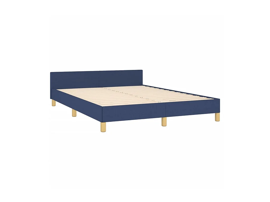 Bedframe met hoofdeinde stof blauw 140x190 cm NL86186