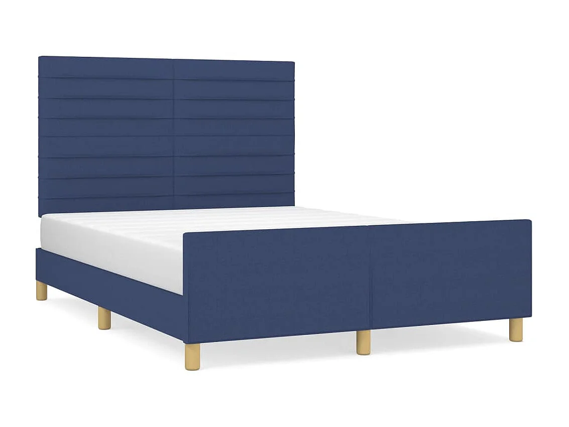 Bedframe met hoofdeinde stof blauw 140x190 cm NL86186