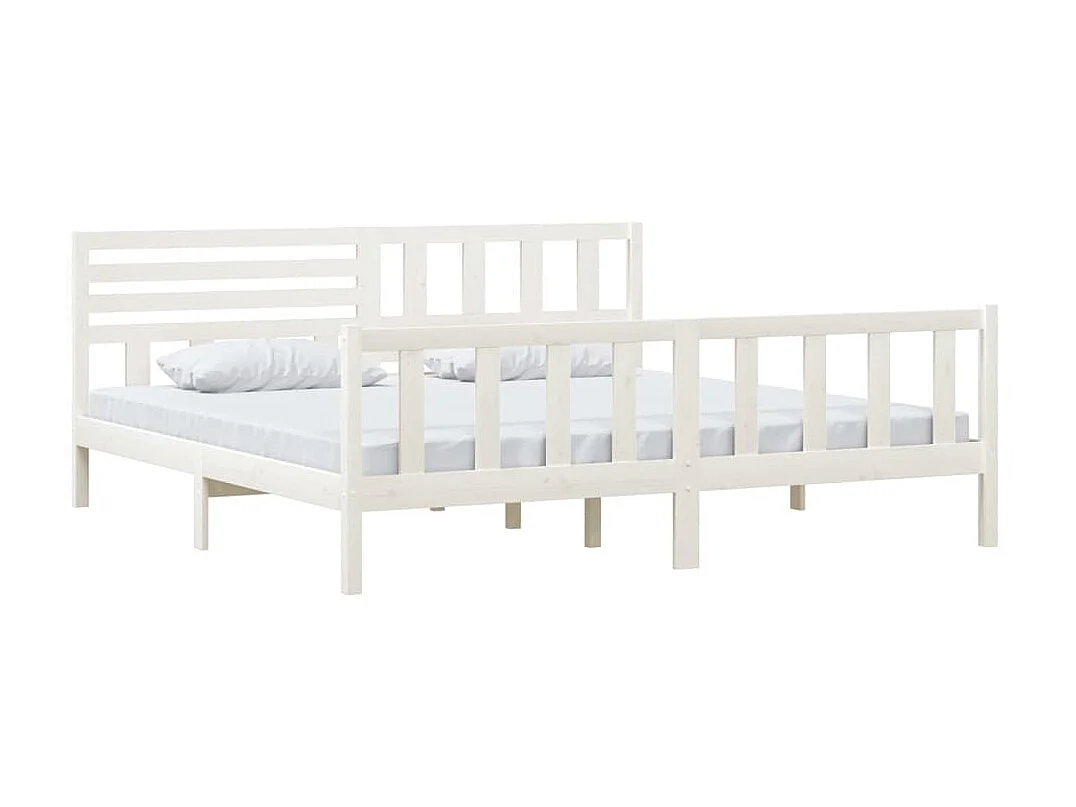 Lit-200x200 cm Blanc Bois massif EGGB81119