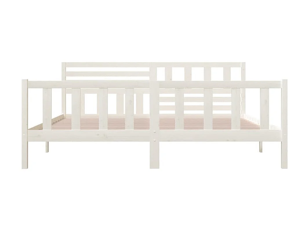 Lit-200x200 cm Blanc Bois massif EGGB81119