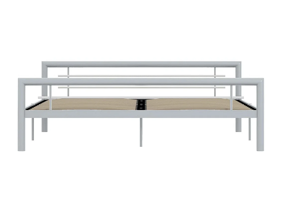 Bedframe metaal grijs en wit 180x200 cm NL93518