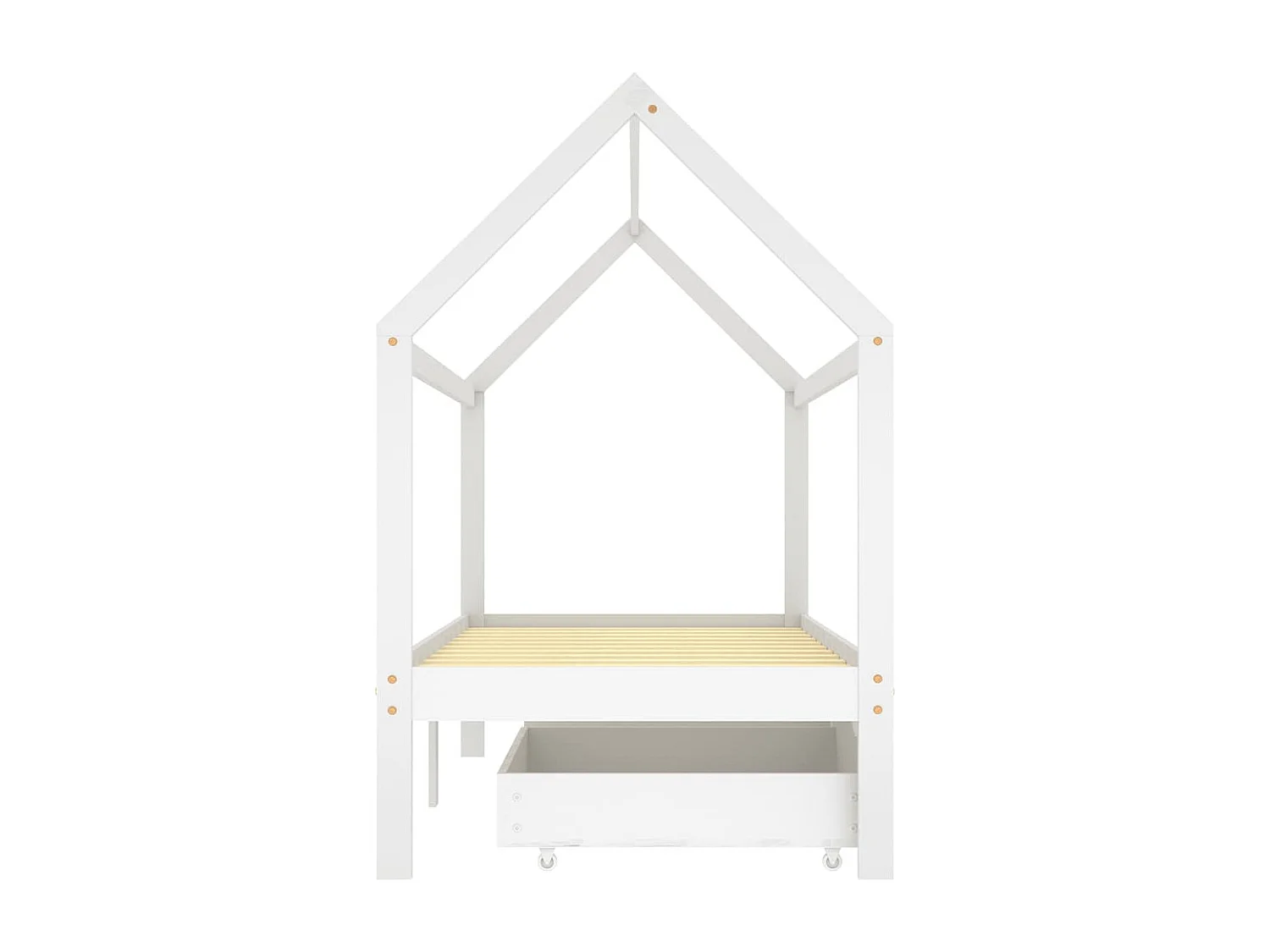 Cama para crianças c/ gavetas 90x200 cm pinho maciço branco PT798794