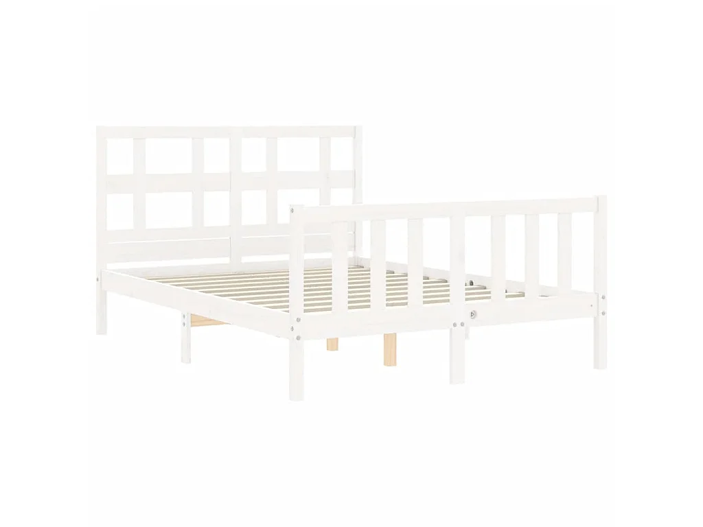 Lit-120x200 cm avec tête de lit blanc bois massif EGGB37324