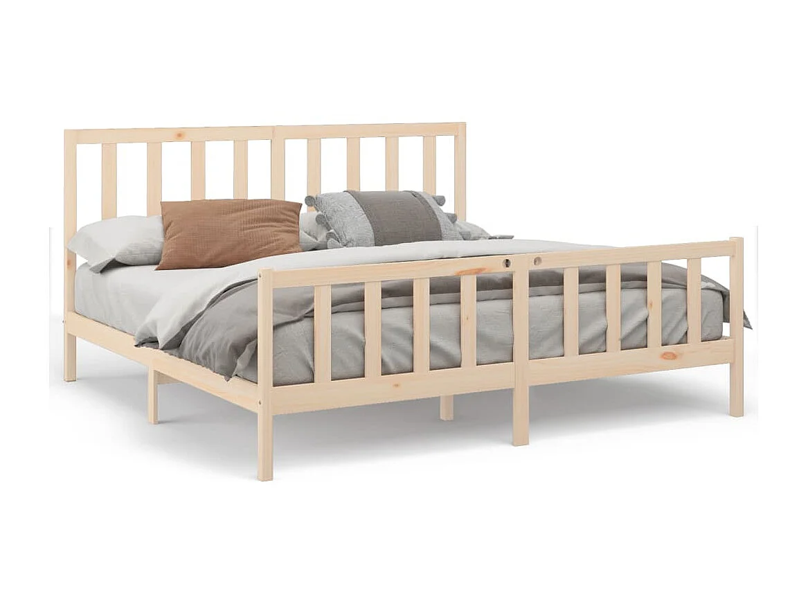 Lit-200x200 cm Bois de pin massif EGGB18787