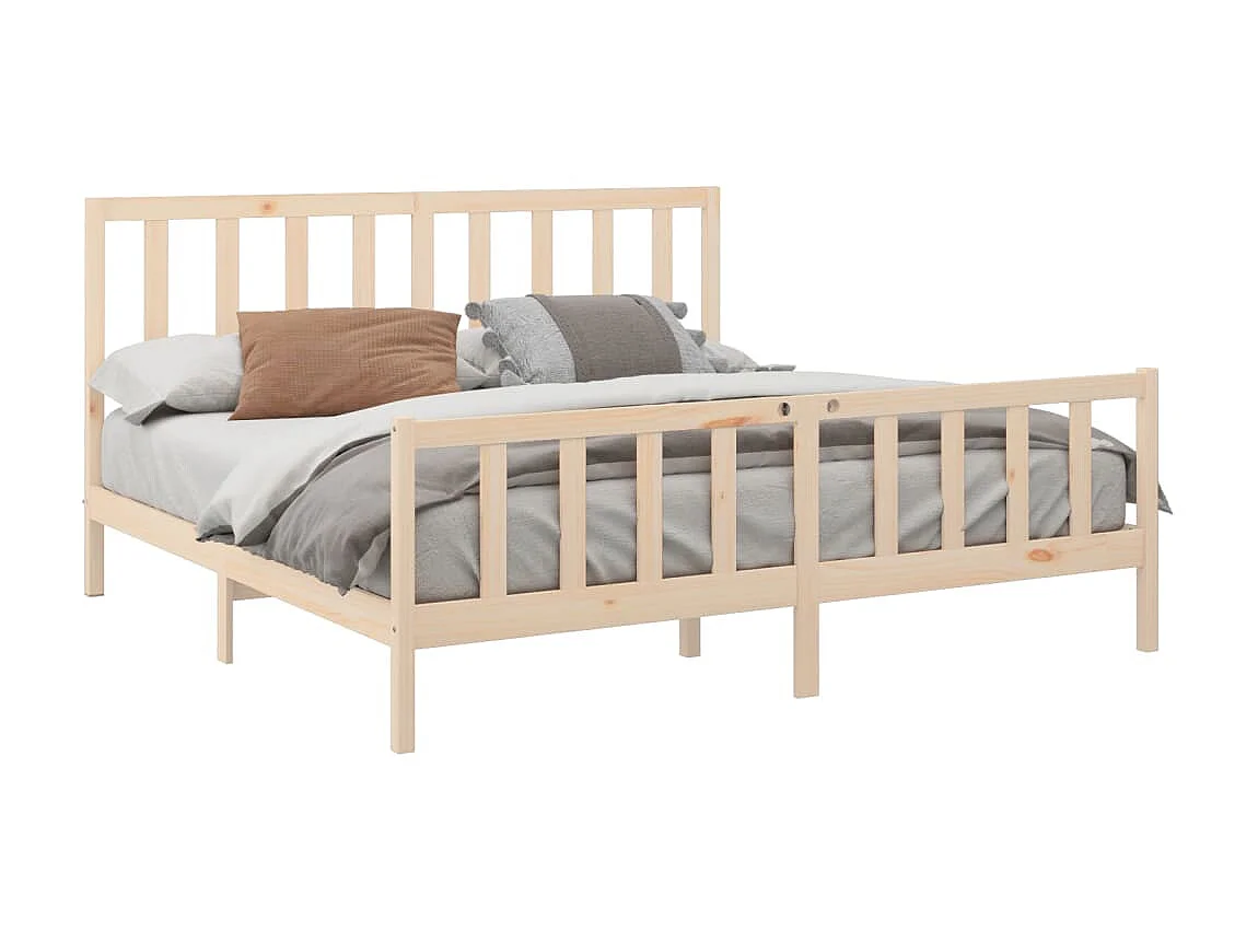 Lit-200x200 cm Bois de pin massif EGGB18787