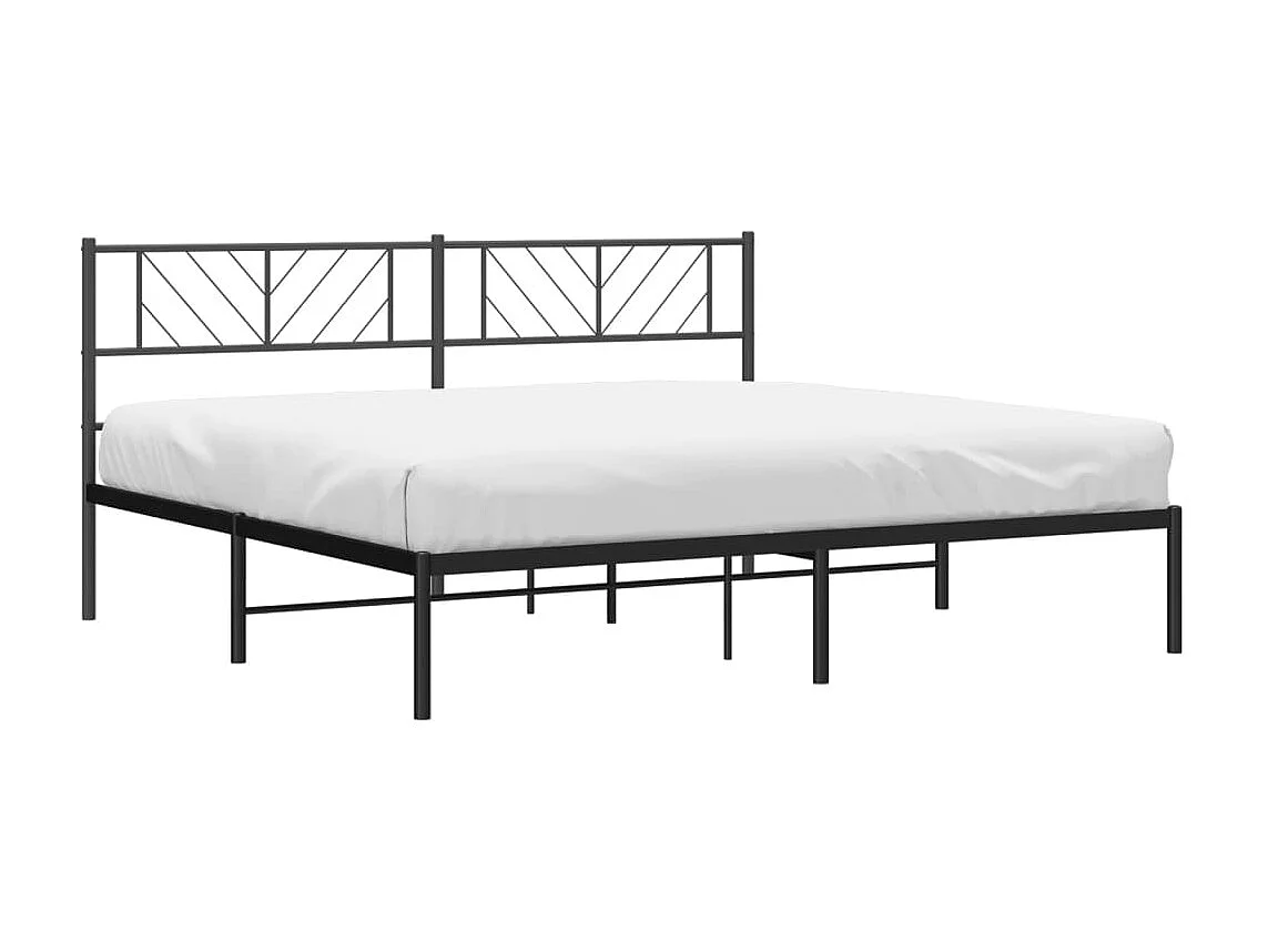 Lit-183x213 cm métal avec tête de lit noir EGGB73135