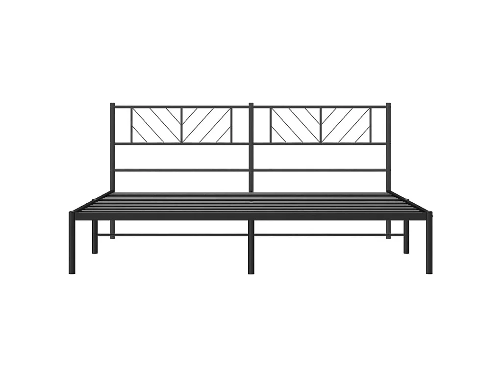 Lit-183x213 cm métal avec tête de lit noir EGGB73135