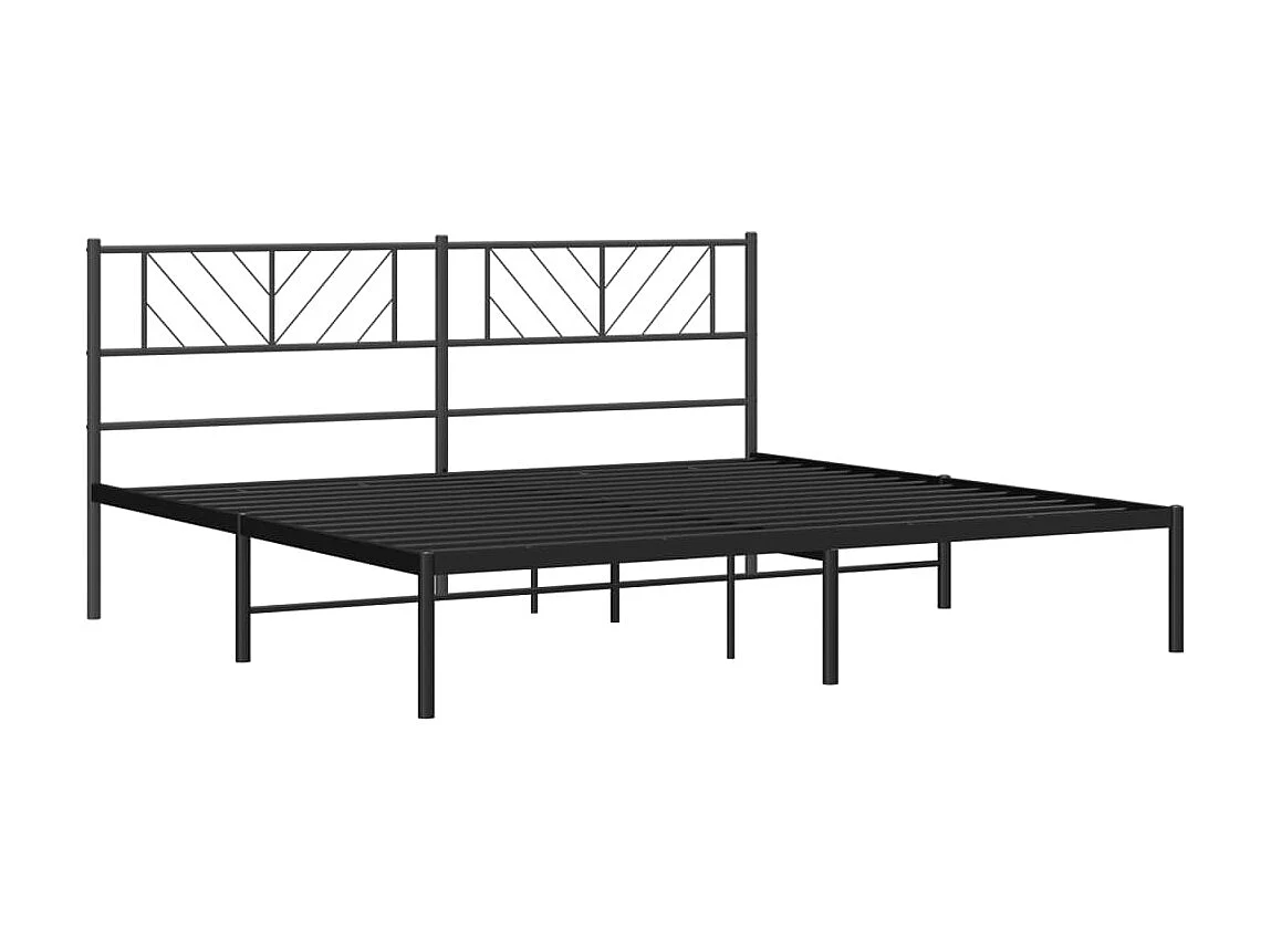 Lit-183x213 cm métal avec tête de lit noir EGGB73135