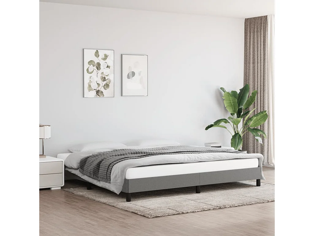 Lit-200x200 cm Gris foncé Tissu EGGB50121