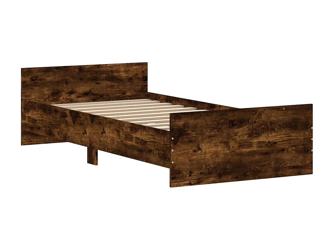 Lit-90x190 cm chêne fumé bois d'ingénierie EGGB67570