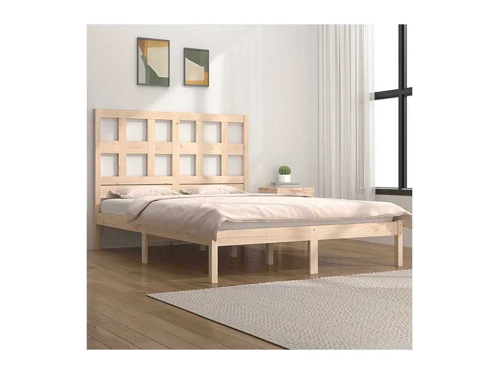 Lit-160x200 cm Bois de pin massif EGGB85387