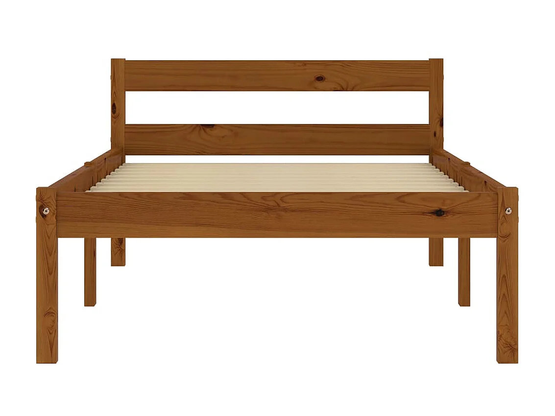 Lit-100x200 cm Marron miel Bois de pin massif EGGB10638