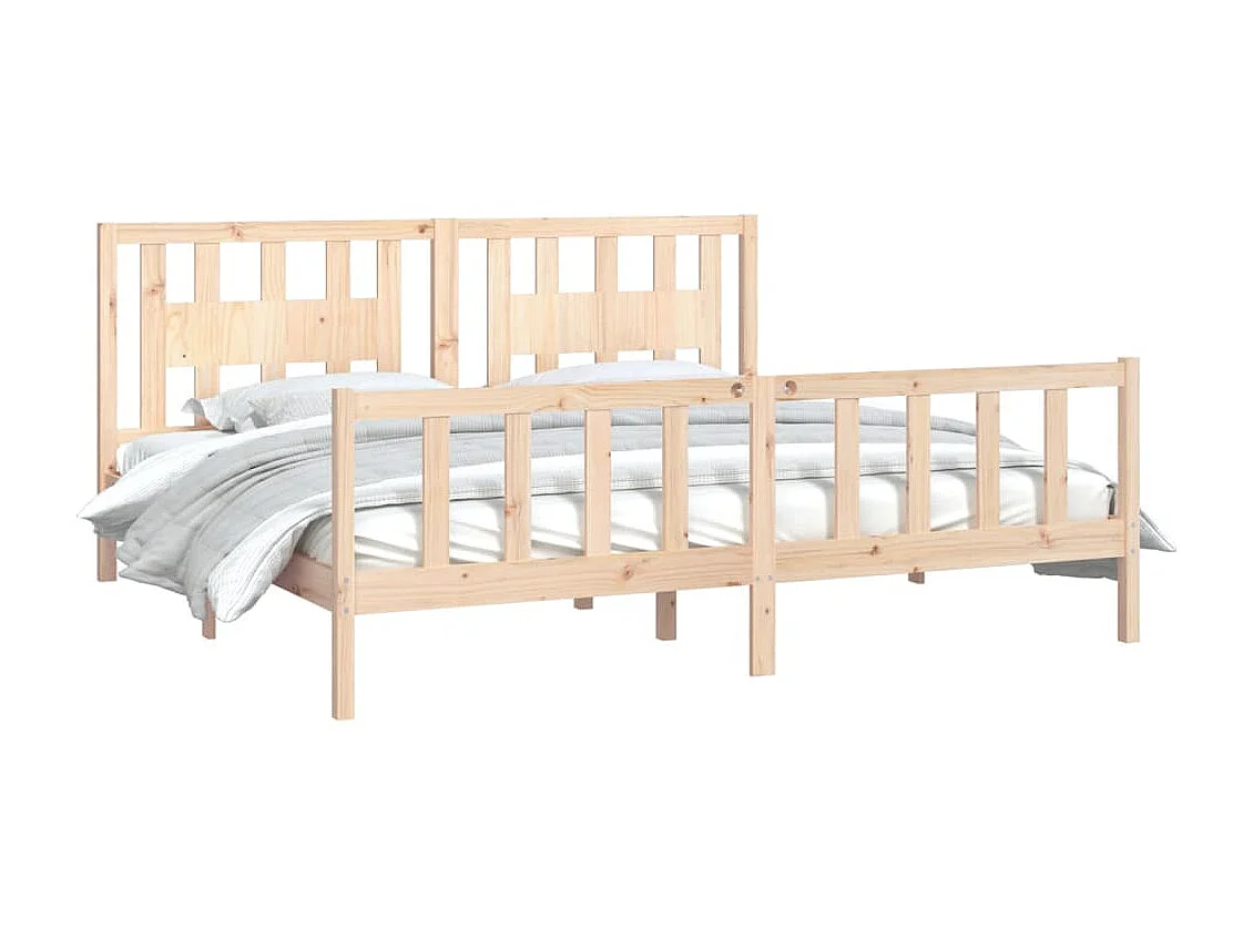 Lit-200x200 cm avec tête de lit bois de pin massif EGGB79200