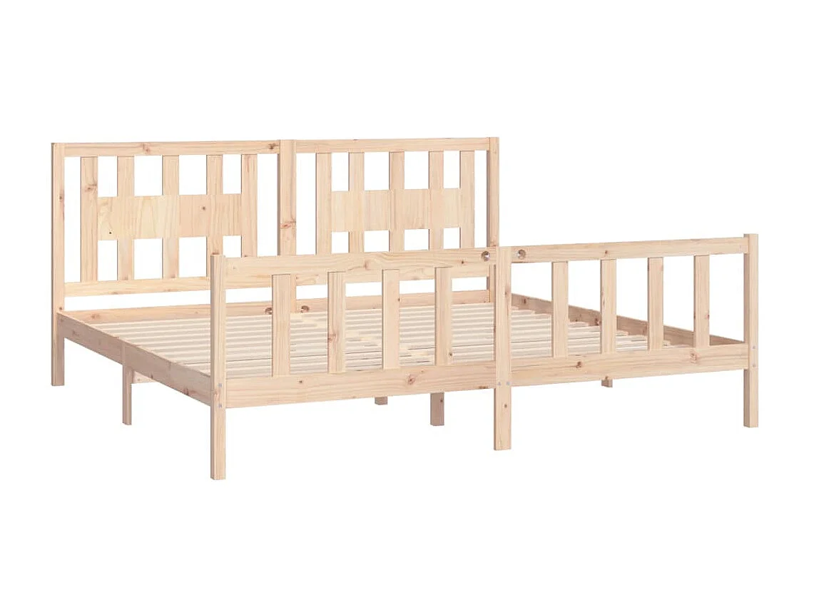 Lit-200x200 cm avec tête de lit bois de pin massif EGGB79200