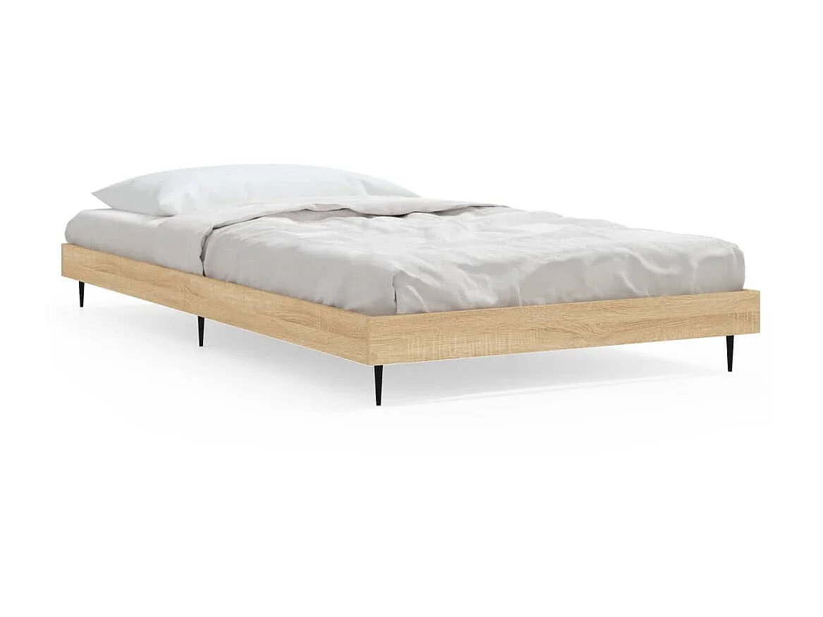 Cama 90x200 cm madera de ingeniería roble Sonoma ES52154