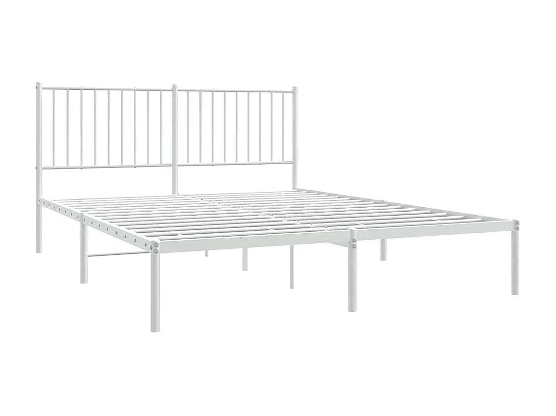 Bedframe met hoofdbord metaal wit 150x200 cm NL55377