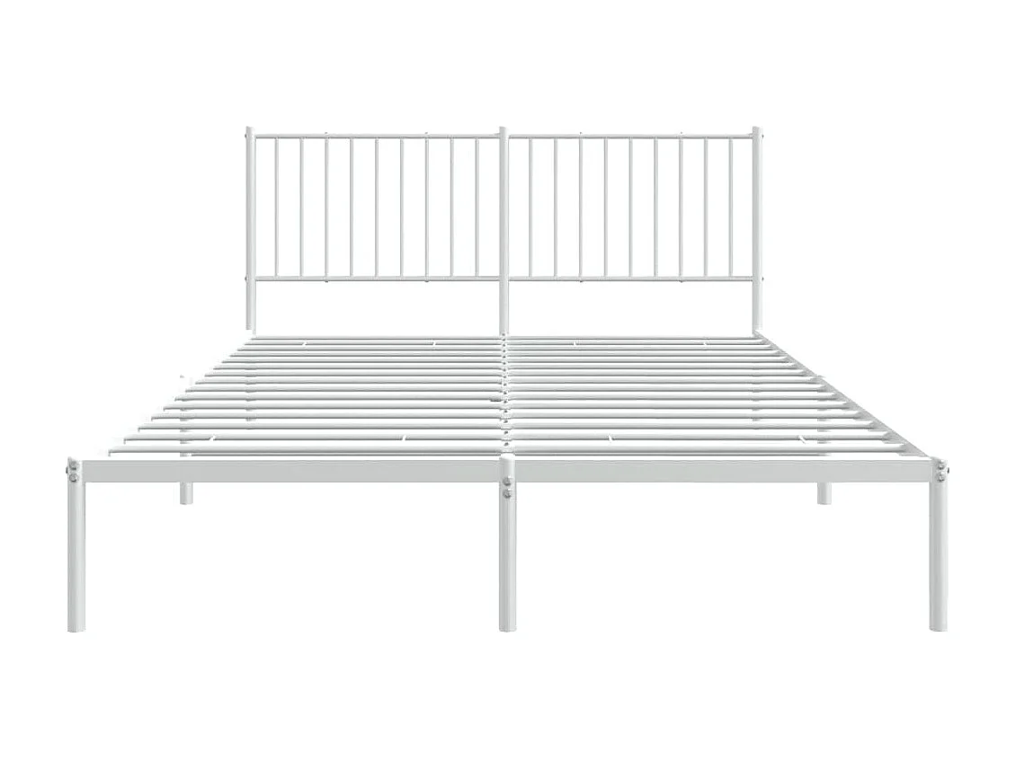 Bedframe met hoofdbord metaal wit 150x200 cm NL55377