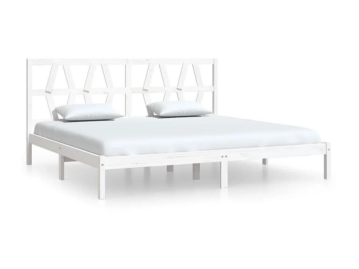 Cama 200x200 cm madera maciza de pino blanco ES66163