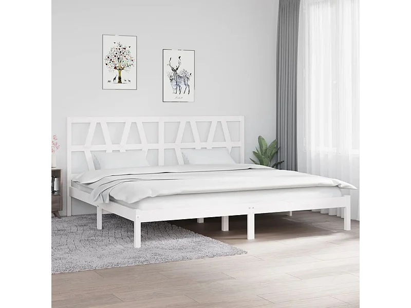 Cama 200x200 cm madera maciza de pino blanco ES66163