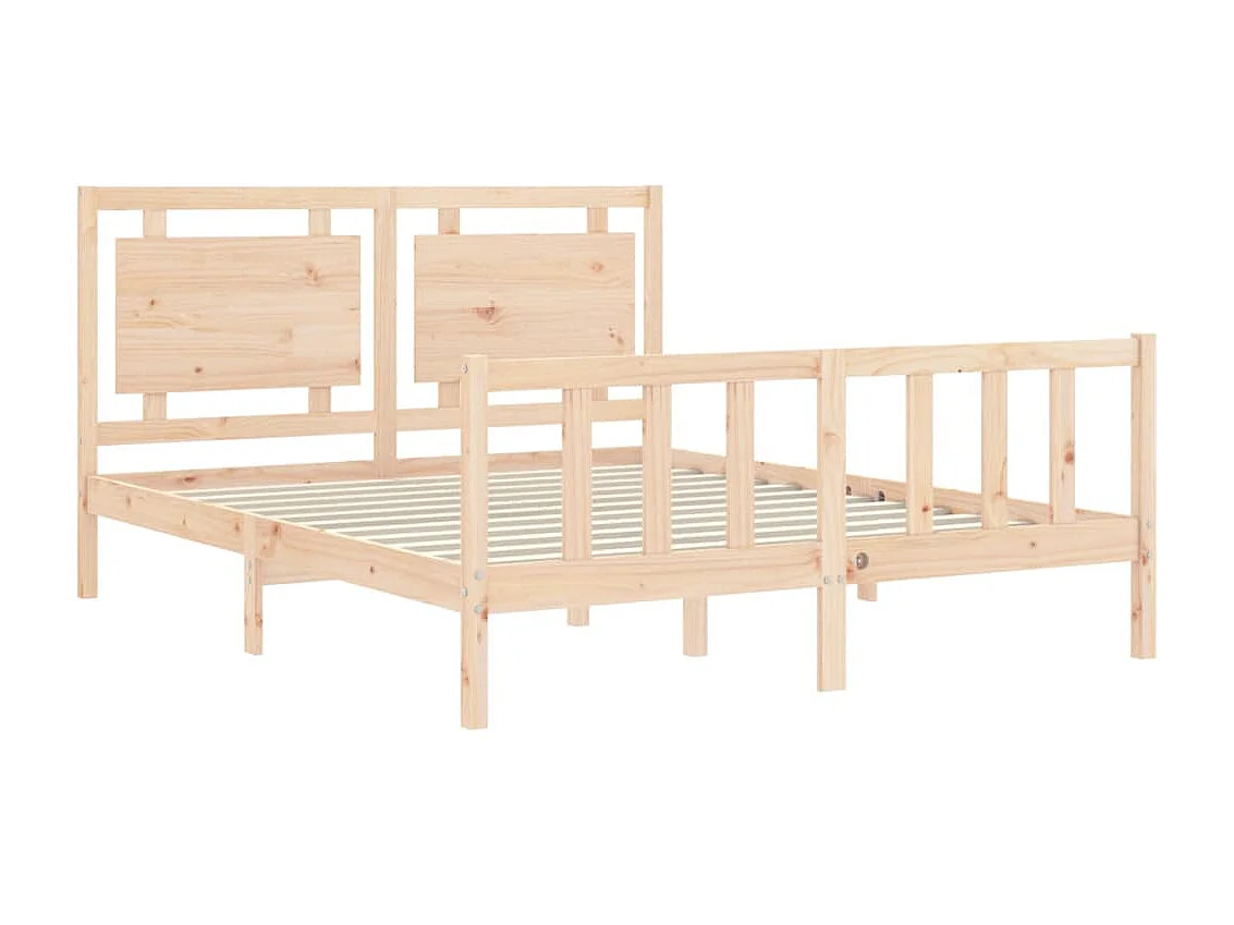 Cama com cabeceira 160x200 cm madeira maciça PT668137