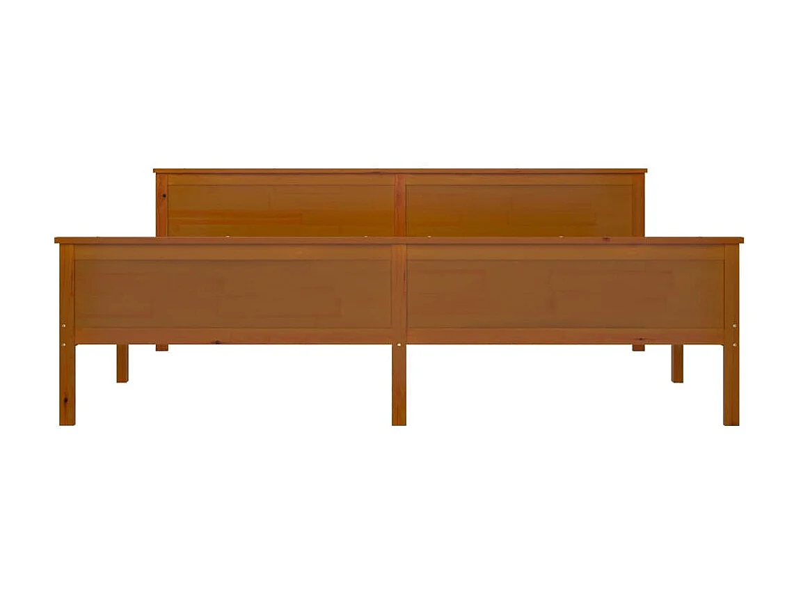 Cama 200x200 cm pinho maciço castanho mel PT391007