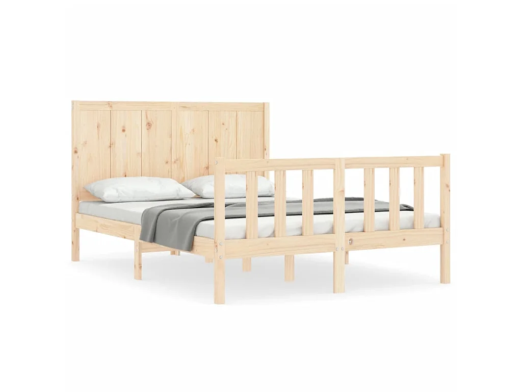 Lit-120x190 cm avec tête de lit petit double bois massif EGGB28401