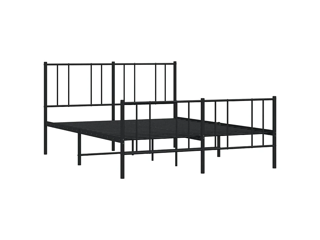 Cama 140x200 cm cabecero y estribo metal negro ES79254