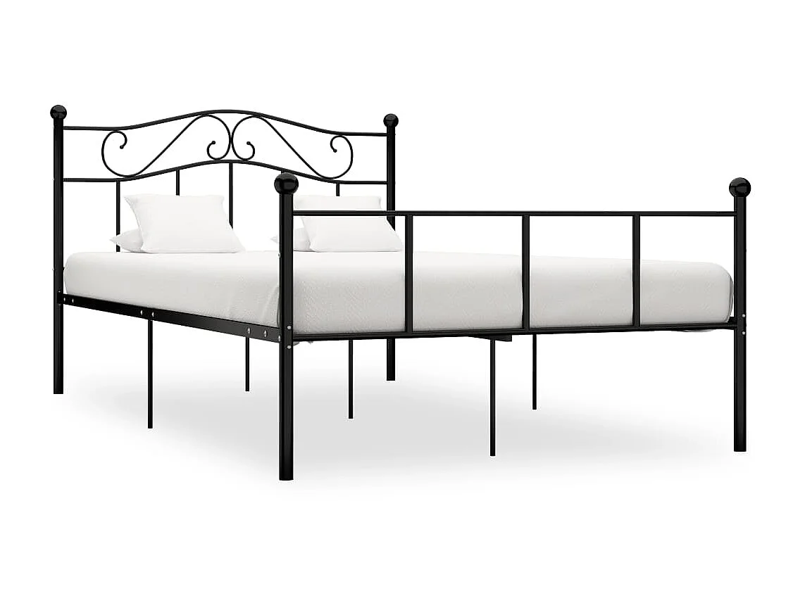 Lit-160x200 cm Noir Métal EGGB52463