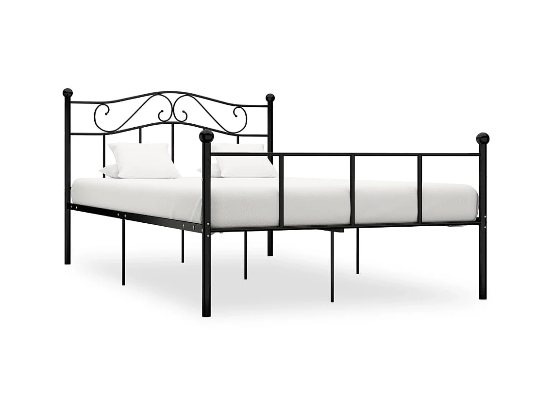 Lit-160x200 cm Noir Métal EGGB52463