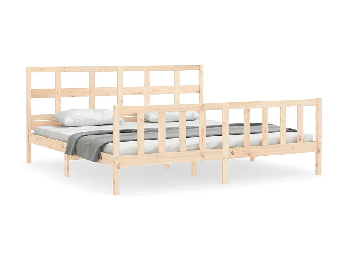 Bedframe met hoofdbord massief hout 200x200 cm NL16501