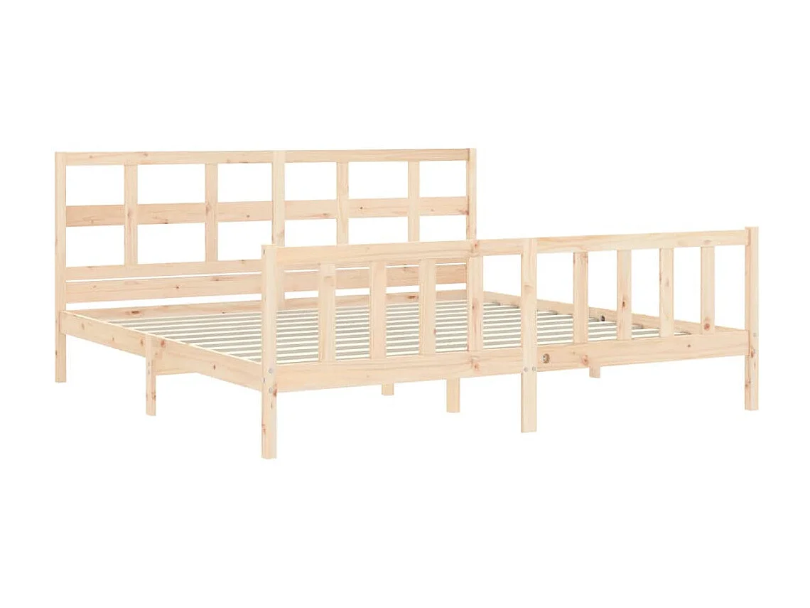 Bedframe met hoofdbord massief hout 200x200 cm NL16501