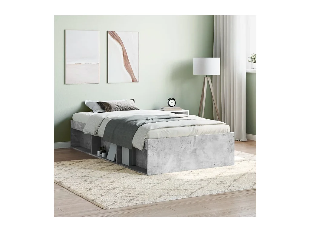 Lit-100x200 cm gris béton EGGB17111