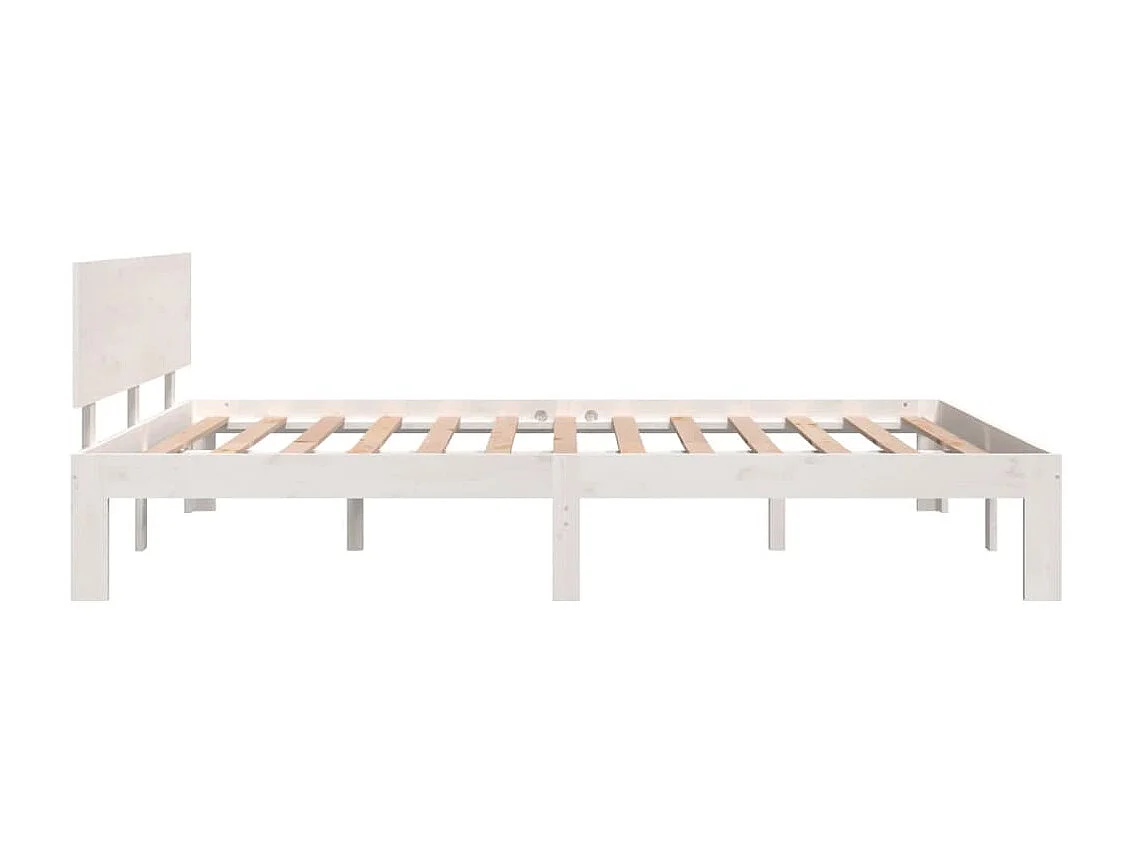 Lit-140x200 cm Blanc Bois de pin massif EGGB15071
