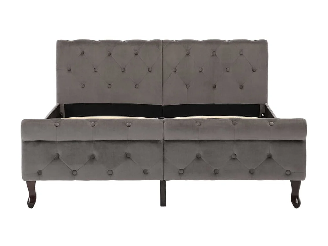 Cama 140x200 cm veludo cinzento PT569611