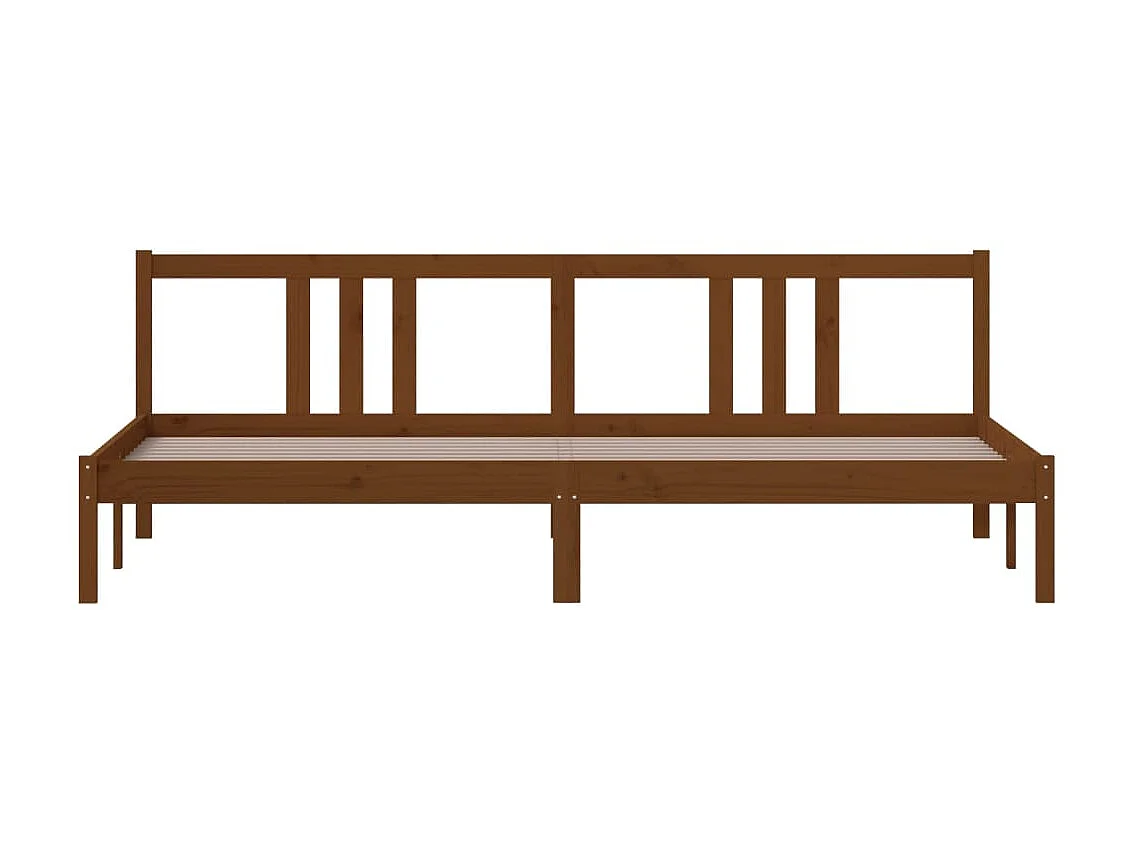 Lit-200x200 cm Marron miel Bois massif EGGB37127