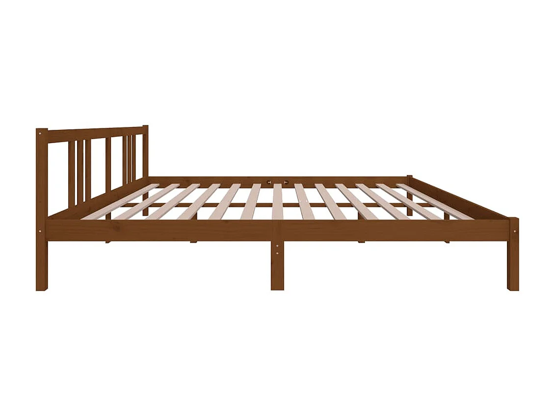Lit-200x200 cm Marron miel Bois massif EGGB37127