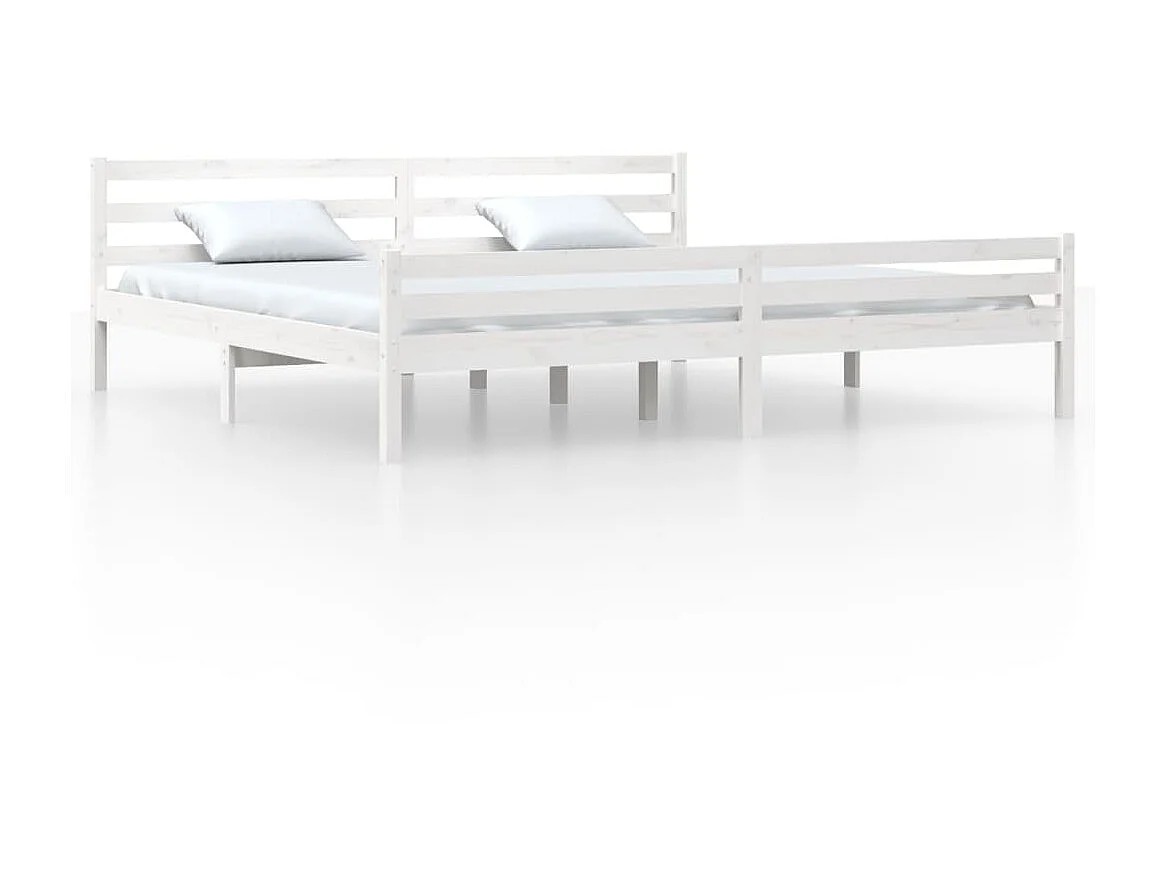 Lit-200x200 cm Blanc Bois massif EGGB94856