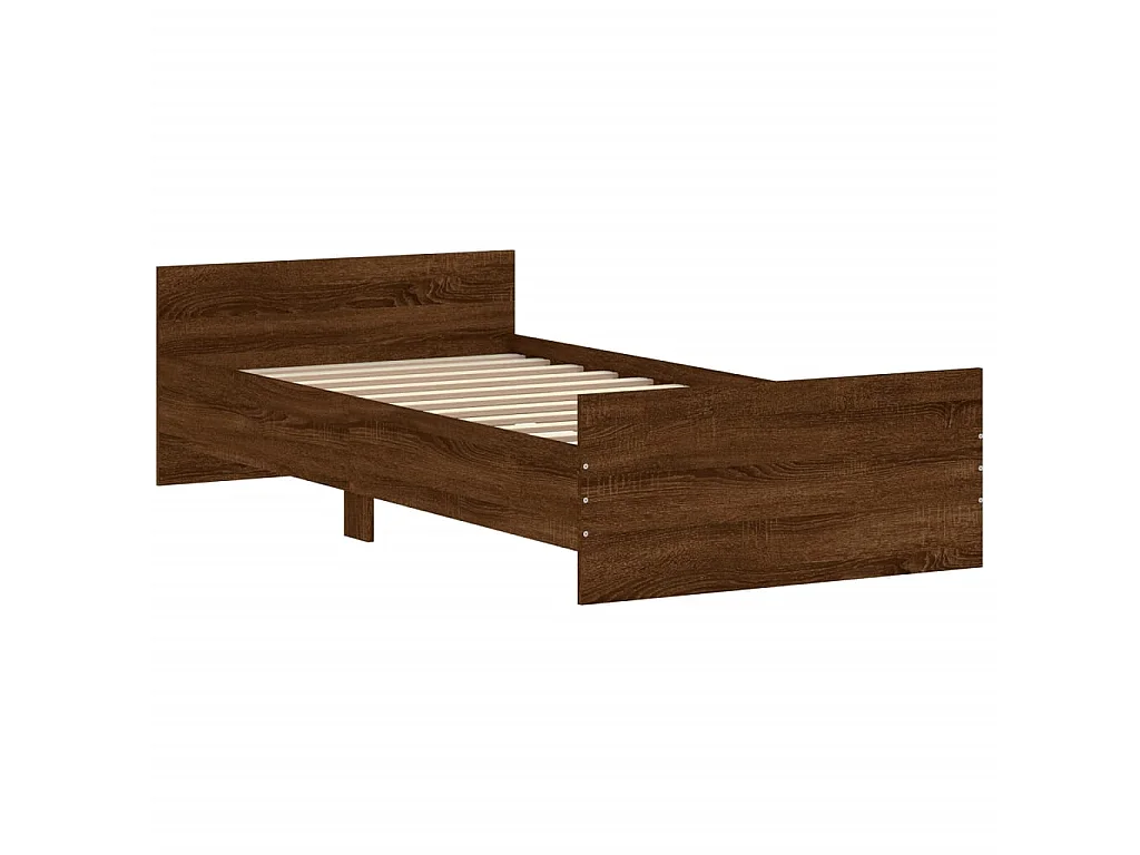 Lit-100x200 cm chêne marron bois d'ingénierie EGGB76881