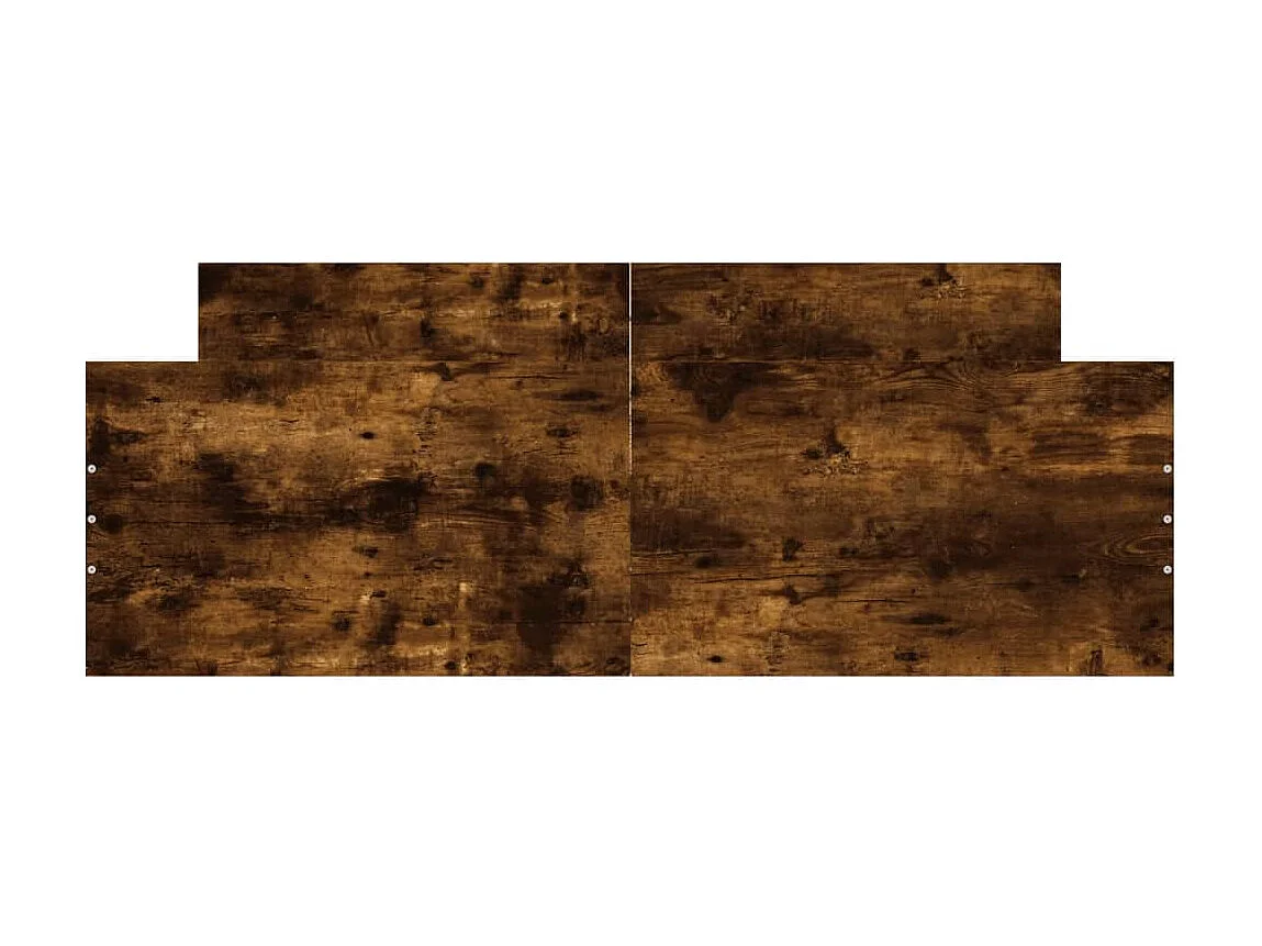 Lit-140x190 cm tête de lit et pied de lit chêne fumé EGGB93483