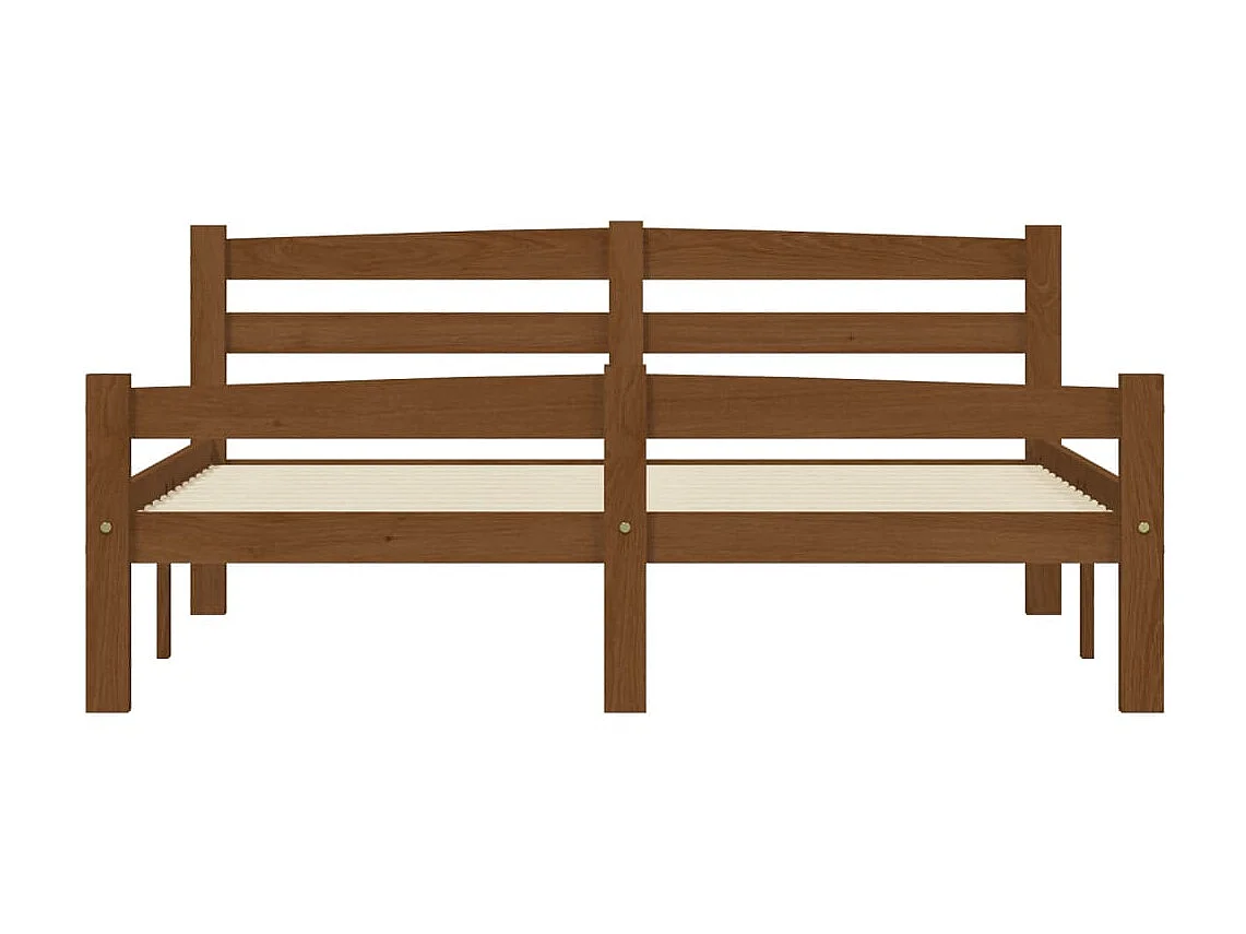 Cama 140x200 cm pinho maciço castanho mel PT228403
