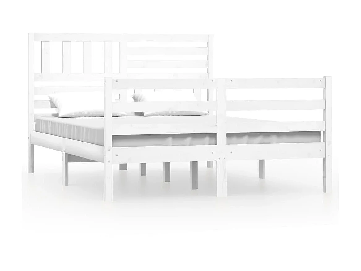Cama dupla pequena 120x190cm madeira maciça branco PT849857