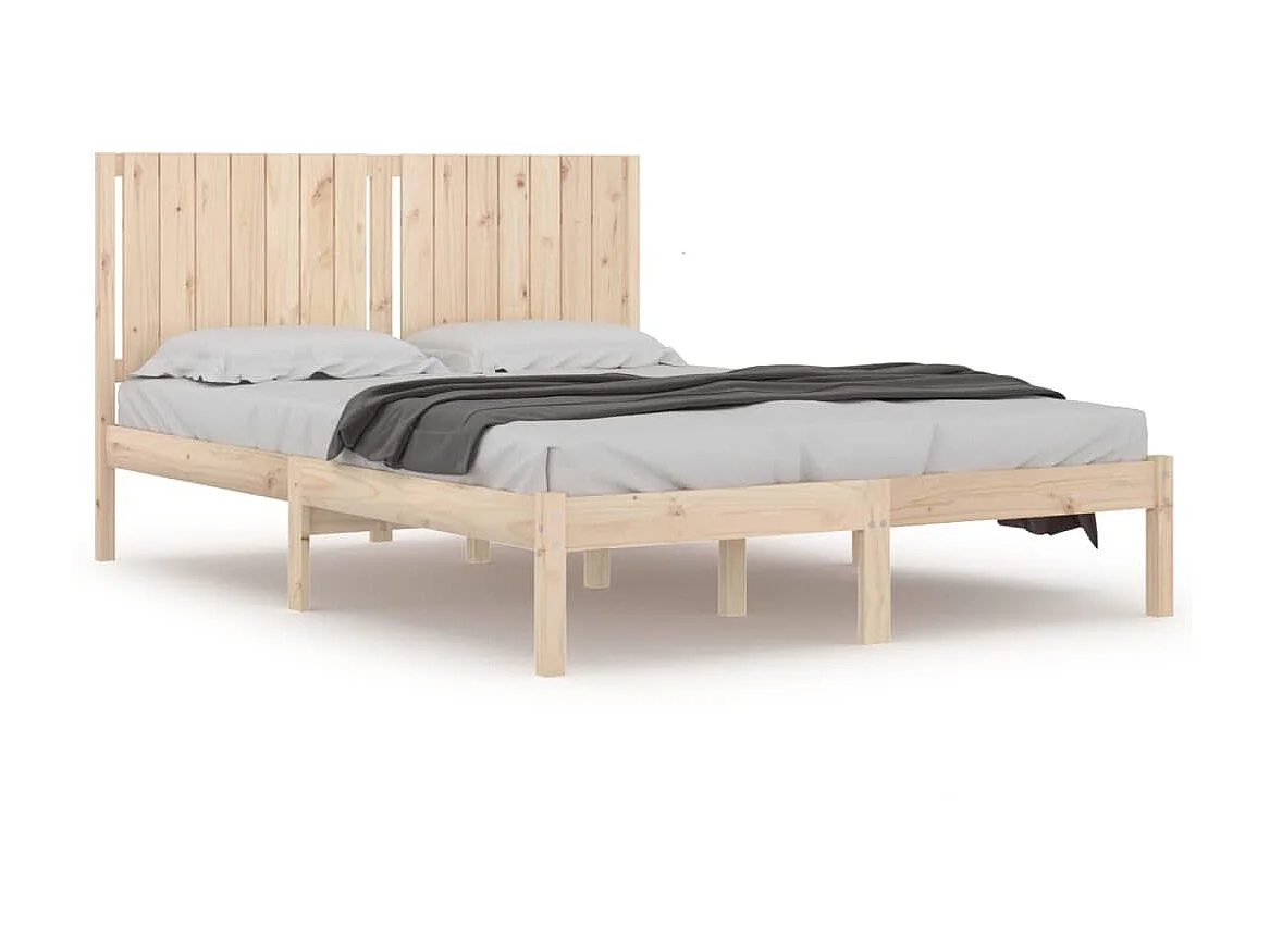 Lit-160x200 cm Bois de pin massif EGGB15783