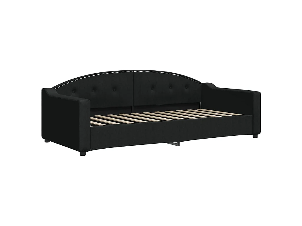 Lit-90x200 cm de repos noir tissu EGGB84701
