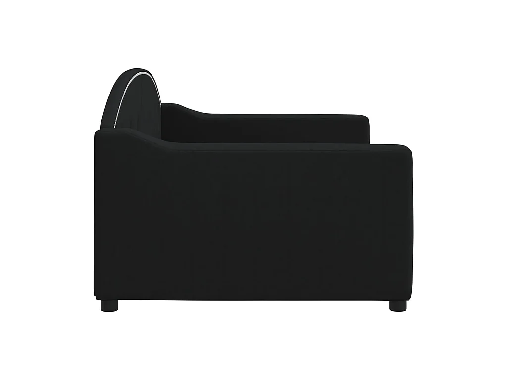 Cama 90x200 cm tela negro ES12242
