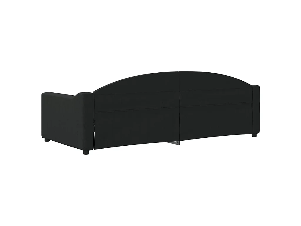 Cama 90x200 cm tela negro ES12242