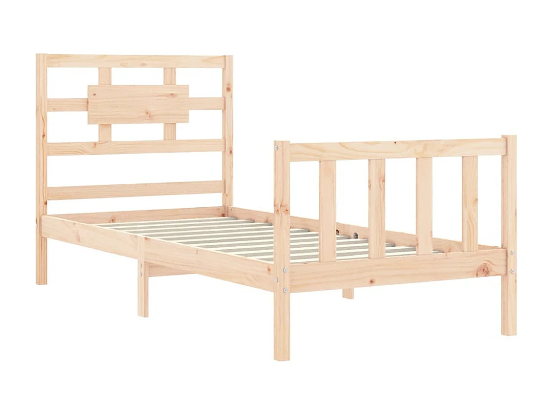 Lit-90x200 cm avec tête de lit bois massif EGGB41748