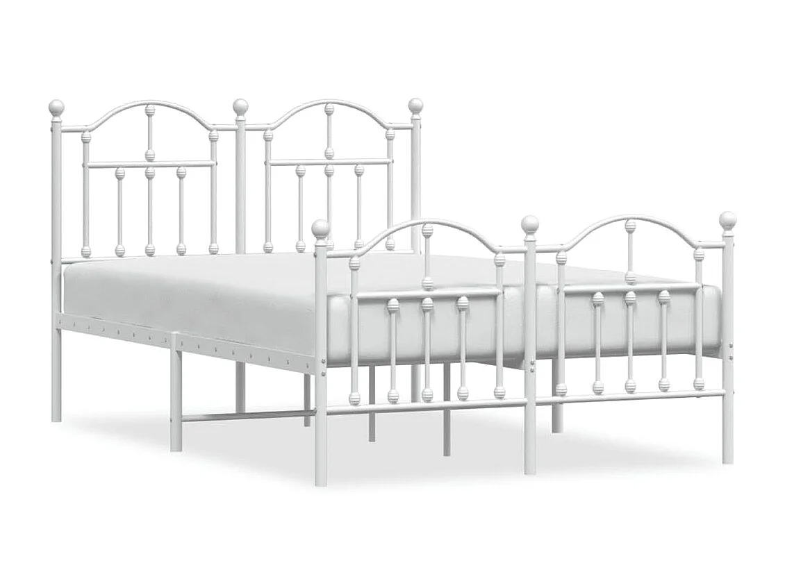 Bedframe met hoofd- en voeteneinde metaal wit 120x200 cm NL16062