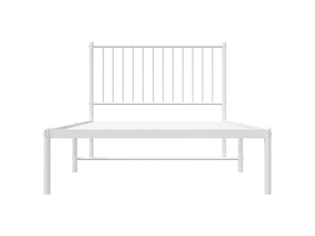 Cama com cabeceira 100x190 cm metal branco PT881840